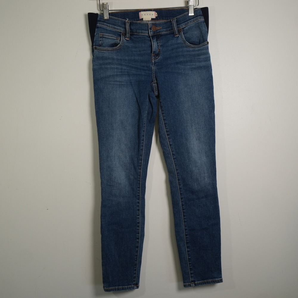 Hatch Maternity Skinny Jeans Womens 25 Blue Medium Wash Side Panel Denim